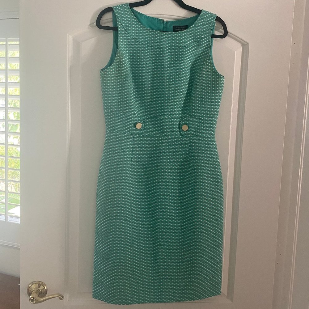 Tahari Arthur S Levine Teal Dress (Size 6)